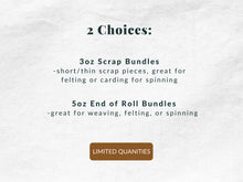 Load image into Gallery viewer, Wool Roving Mystery Bundle (roll ends and scraps)