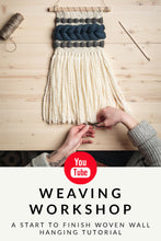 Load image into Gallery viewer, Beginners Weaving Kit in Off White, Grey/Blue, and Graphite