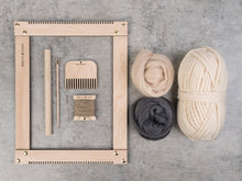 Load image into Gallery viewer, Beginner Weaving Kit in Off White, Beige & Grey