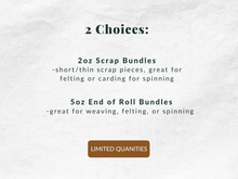 Load image into Gallery viewer, Wool Roving Mystery Bundle (roll ends and scraps)