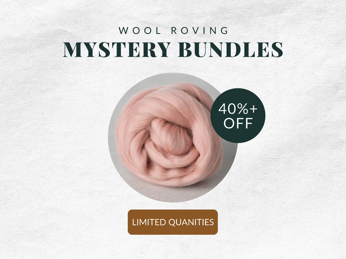Wool Roving Mystery Bundle (roll ends and scraps)