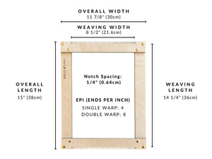 Beginners Weaving Kit in Off White, Green & Gold
