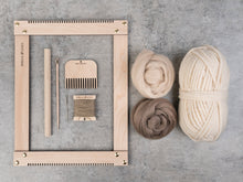 Load image into Gallery viewer, Beginners Weaving Kit in Off White, Beige &amp; Light Brown