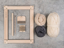 Load image into Gallery viewer, Beginner Weaving Kit in Off White, Beige &amp; Grey